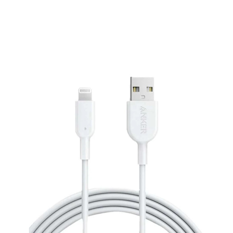 Anker PowerLine II with Lightning Connector 3ft Cable - White - كابل